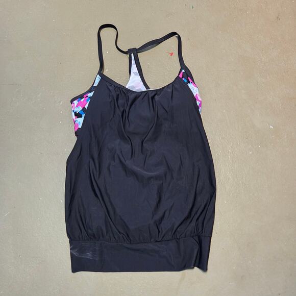 NWT Speedo Tankinki Blouson Top‎ in Anthracite Women's Size Small - Picture 3 of 6